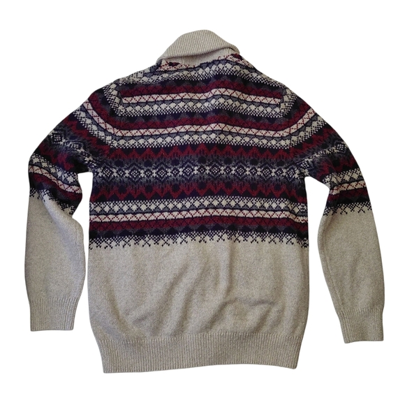 Men's Shawl Collar Cardigan with Patterned Design - Picture 3 of 7